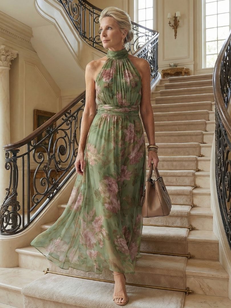 Naomi | Halter Neck Maxi Dress