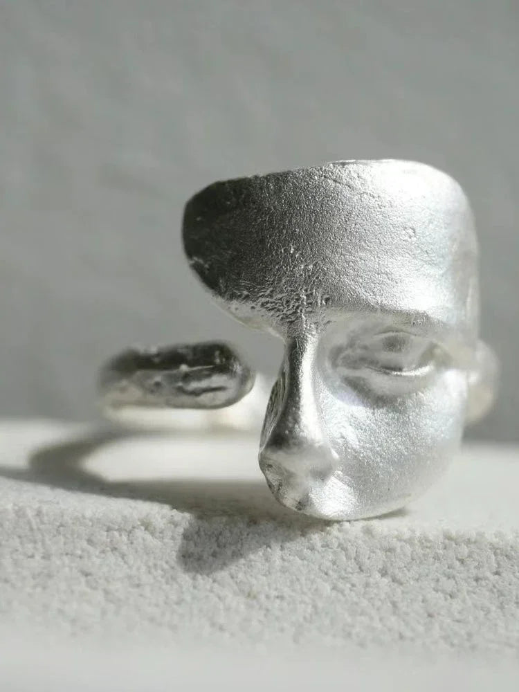 Greek masked Face ring