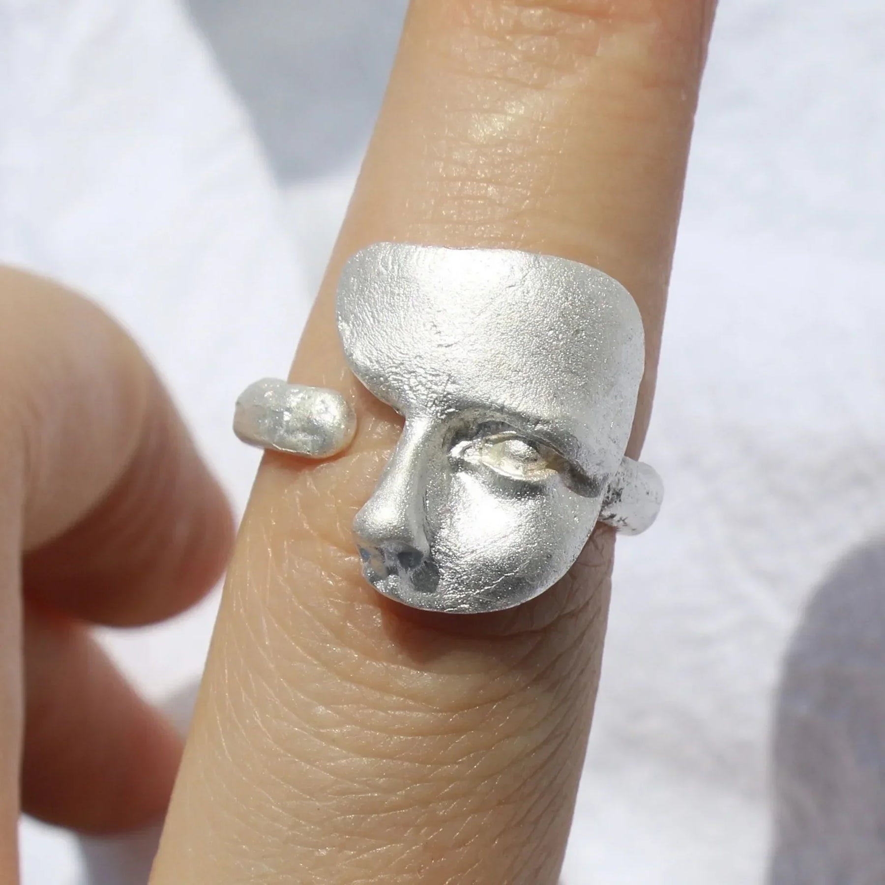 Greek masked Face ring