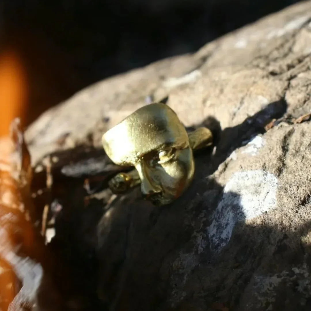 Greek masked Face ring