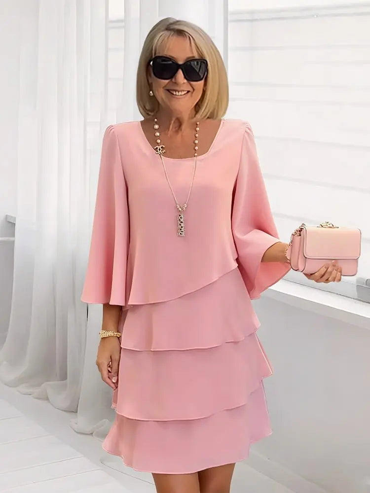 ELISE | Elegant Flowing Dress with Frill Details