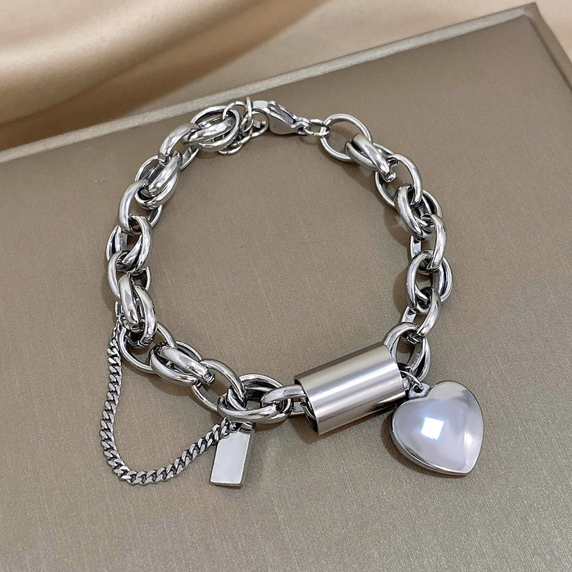 Gold Heart Charm Bracelet