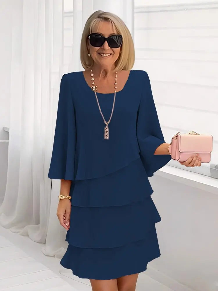 ELISE | Elegant Flowing Dress with Frill Details