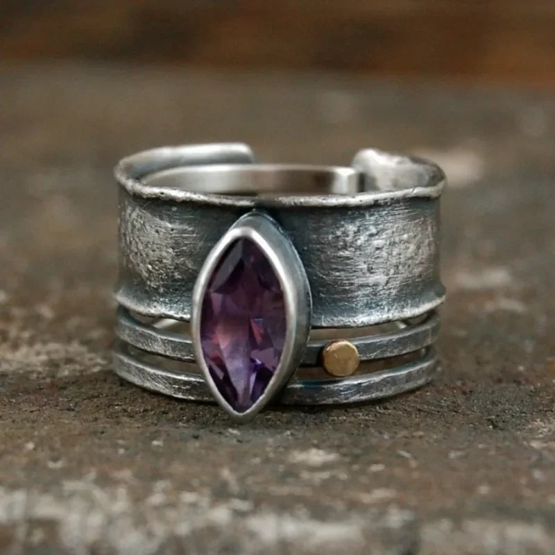 Natural Purple Stone Ring