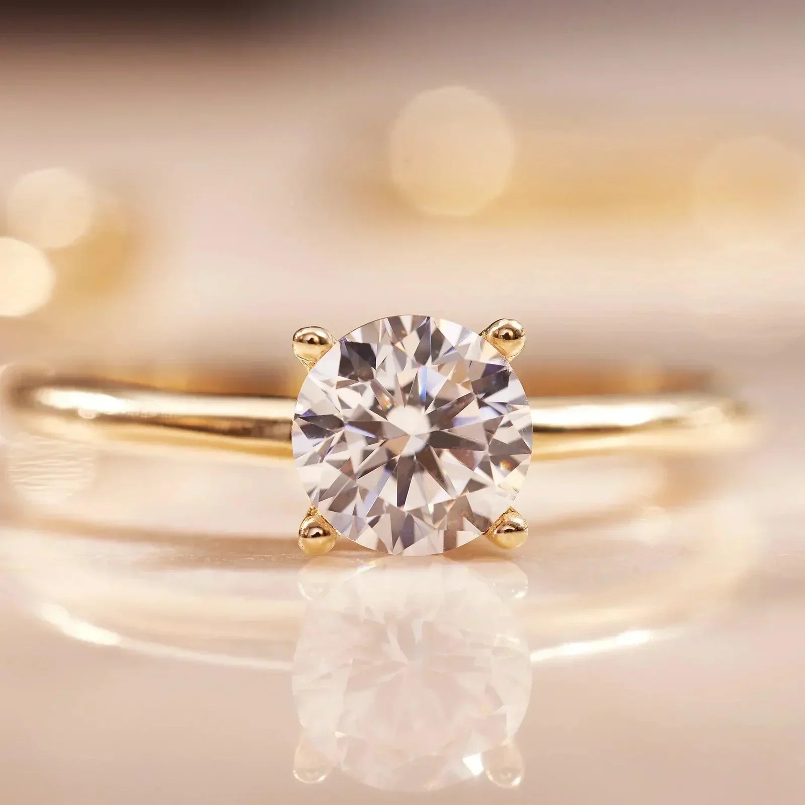 Gold Solitaire Ring
