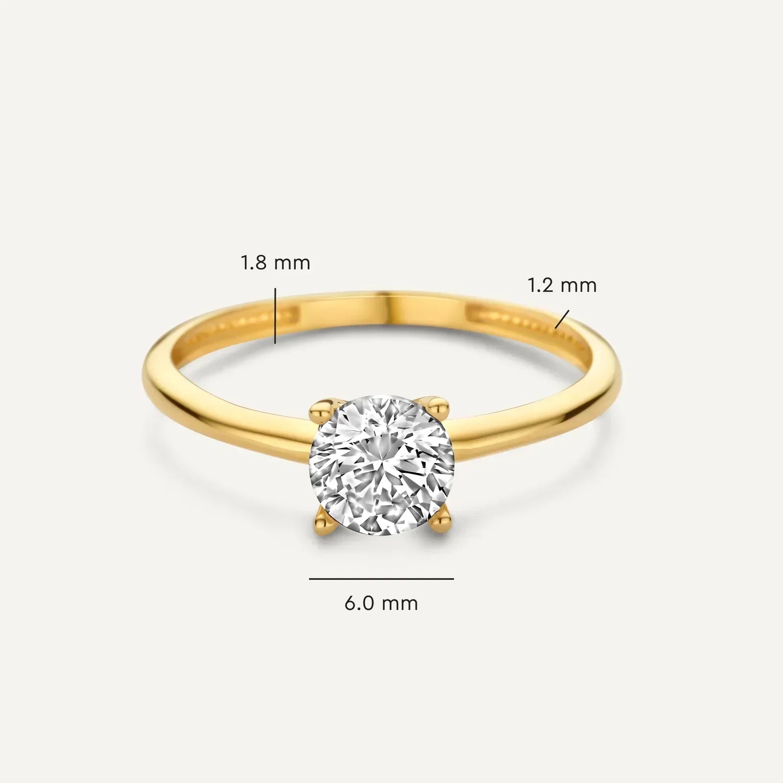 Gold Solitaire Ring