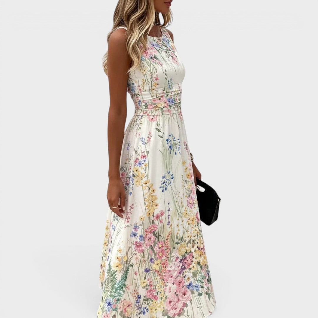 Naomi - Sleeveless Floral Midi Dress