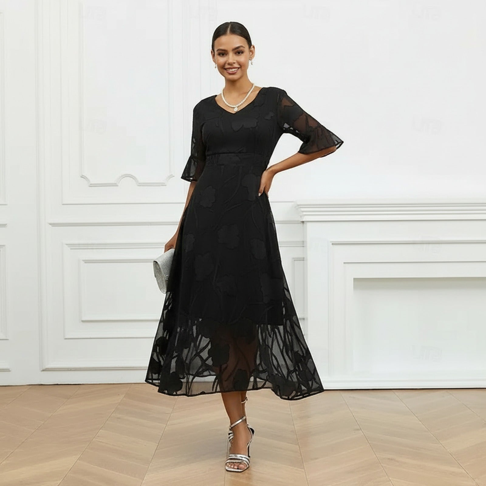 Celira™ Dress with Refined Floral Design