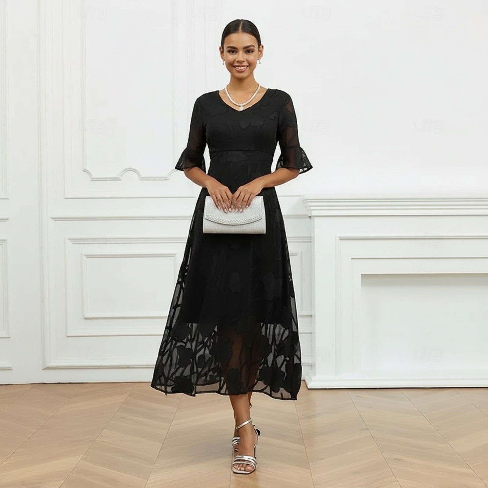 Celira™ Dress with Refined Floral Design