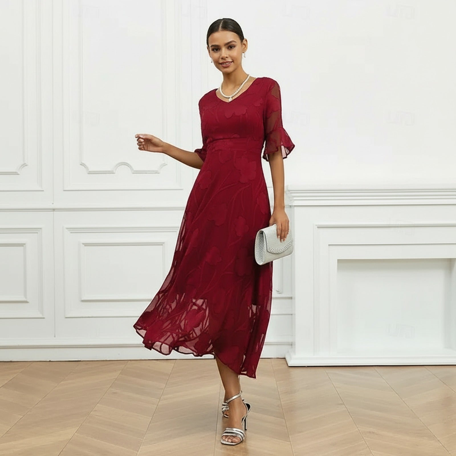 Celira™ Dress with Refined Floral Design