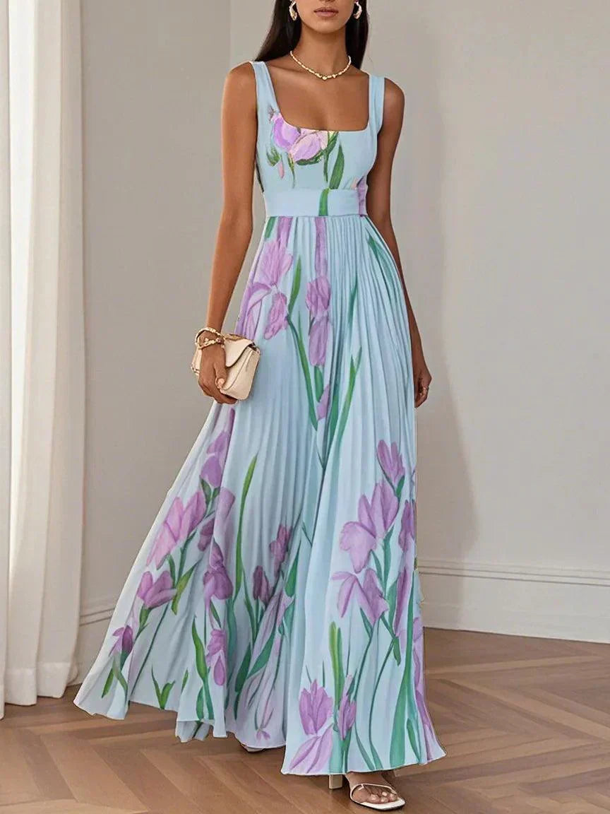 Yara™ – Pleated chiffon maxi dress
