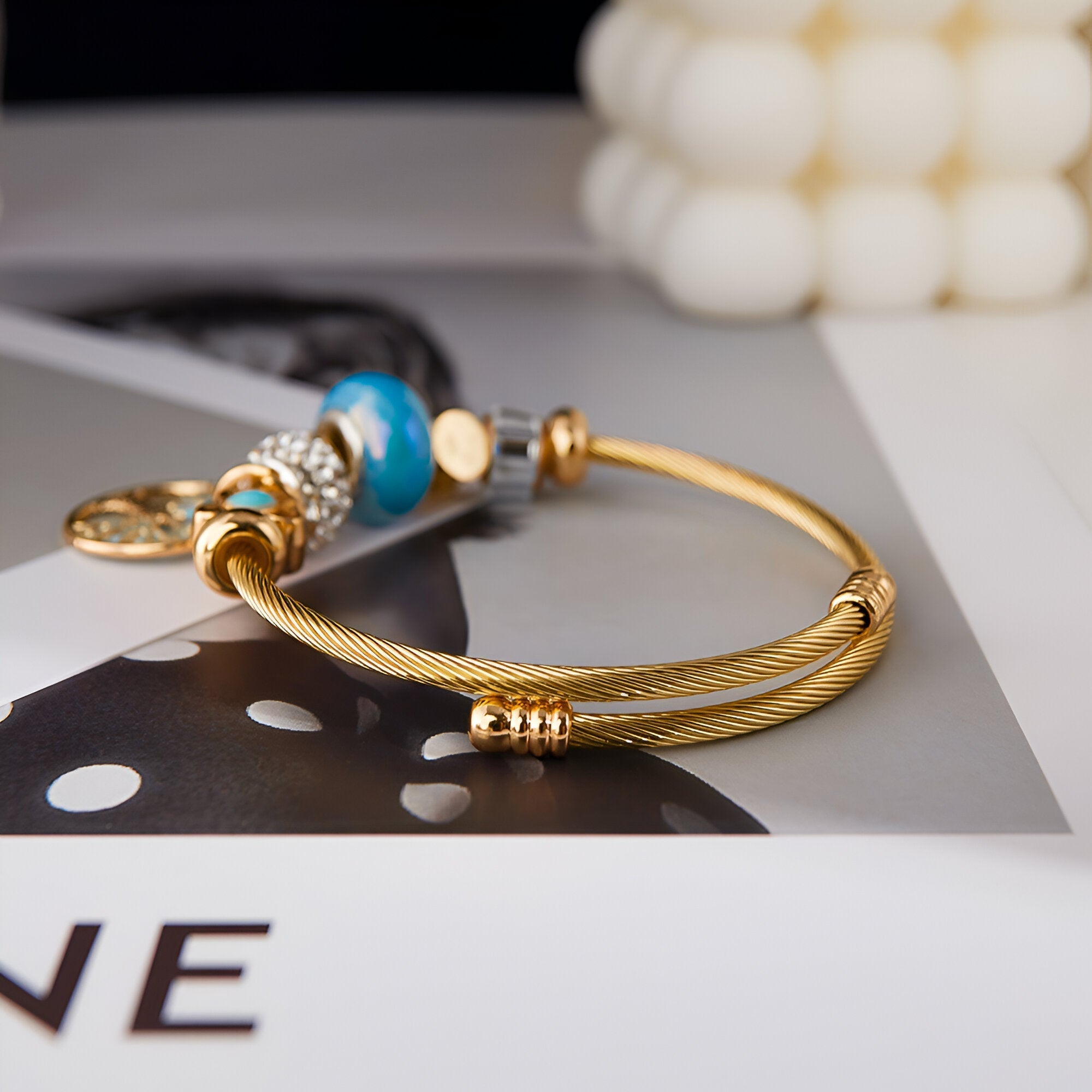 Tree of Life Bracelet with Blue Detail