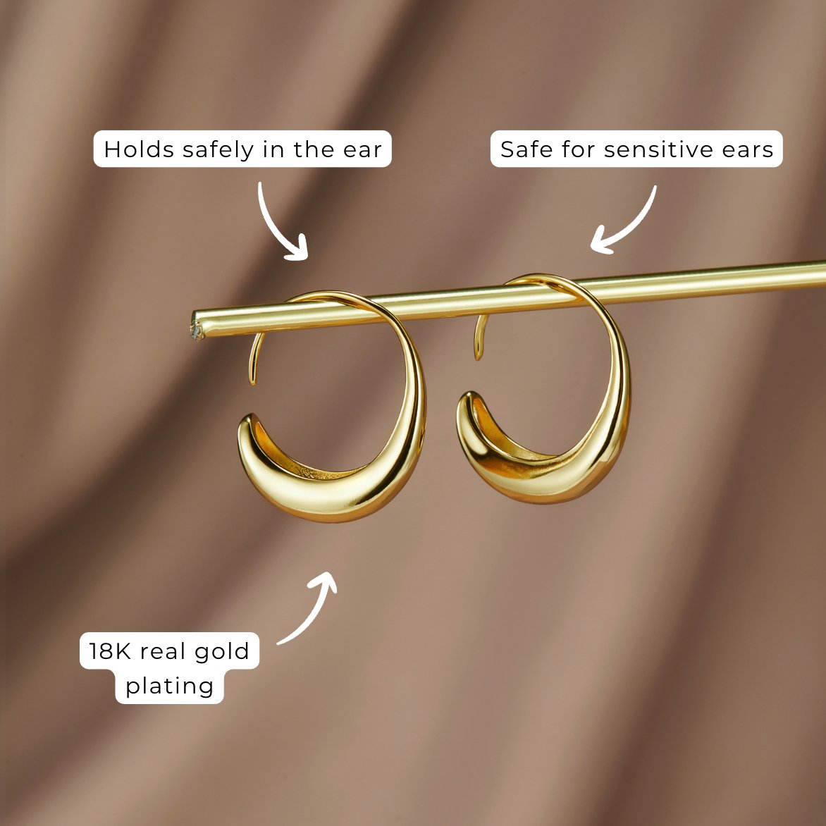 Unique Drop Hoop Earrings