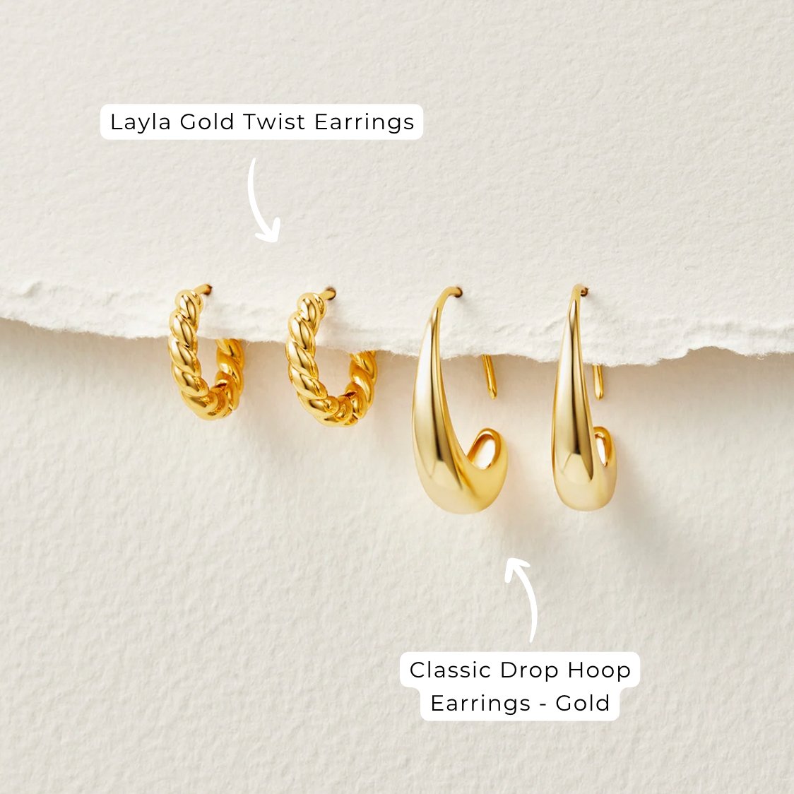 Unique Drop Hoop Earrings