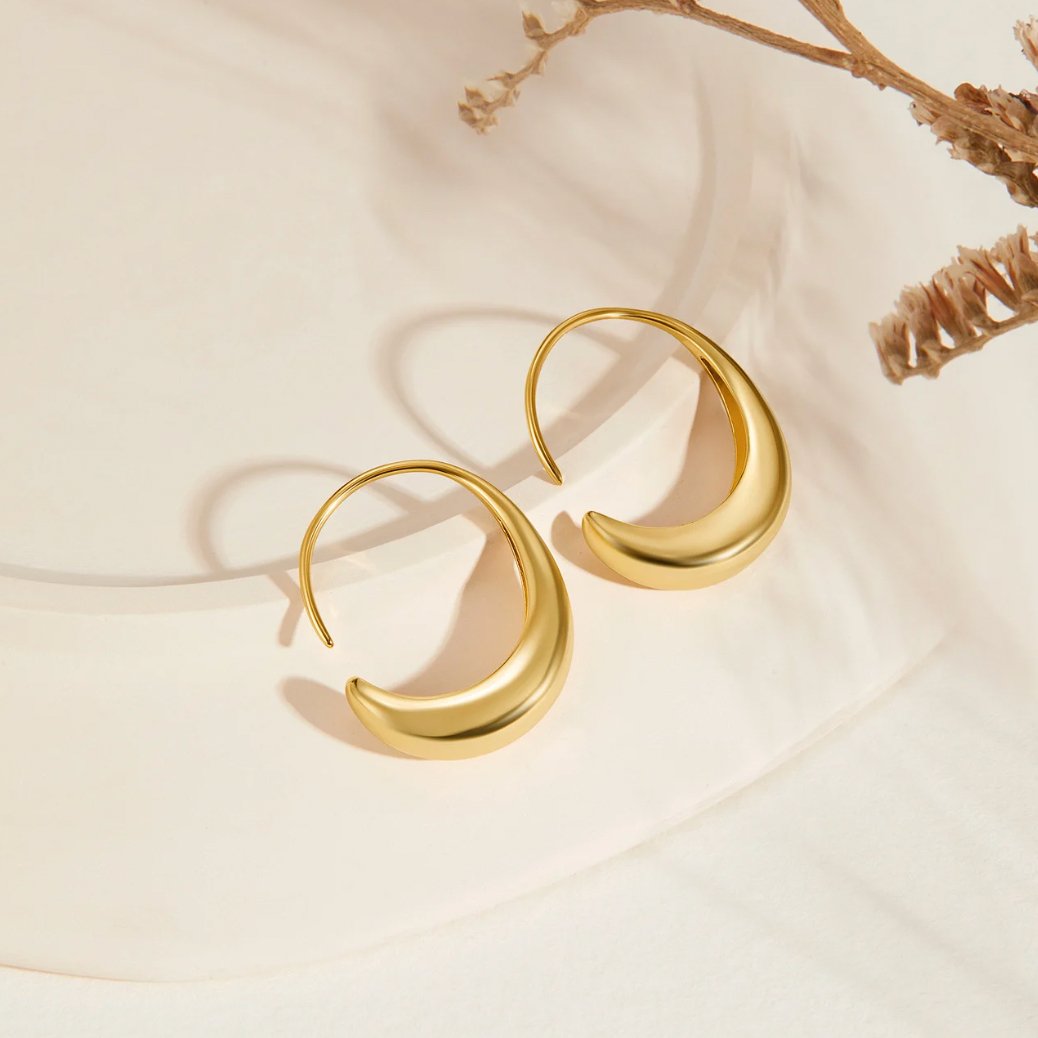 Unique Drop Hoop Earrings