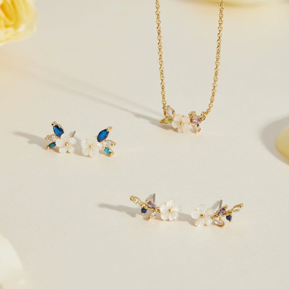 Crystal Flower Blossom Earrings