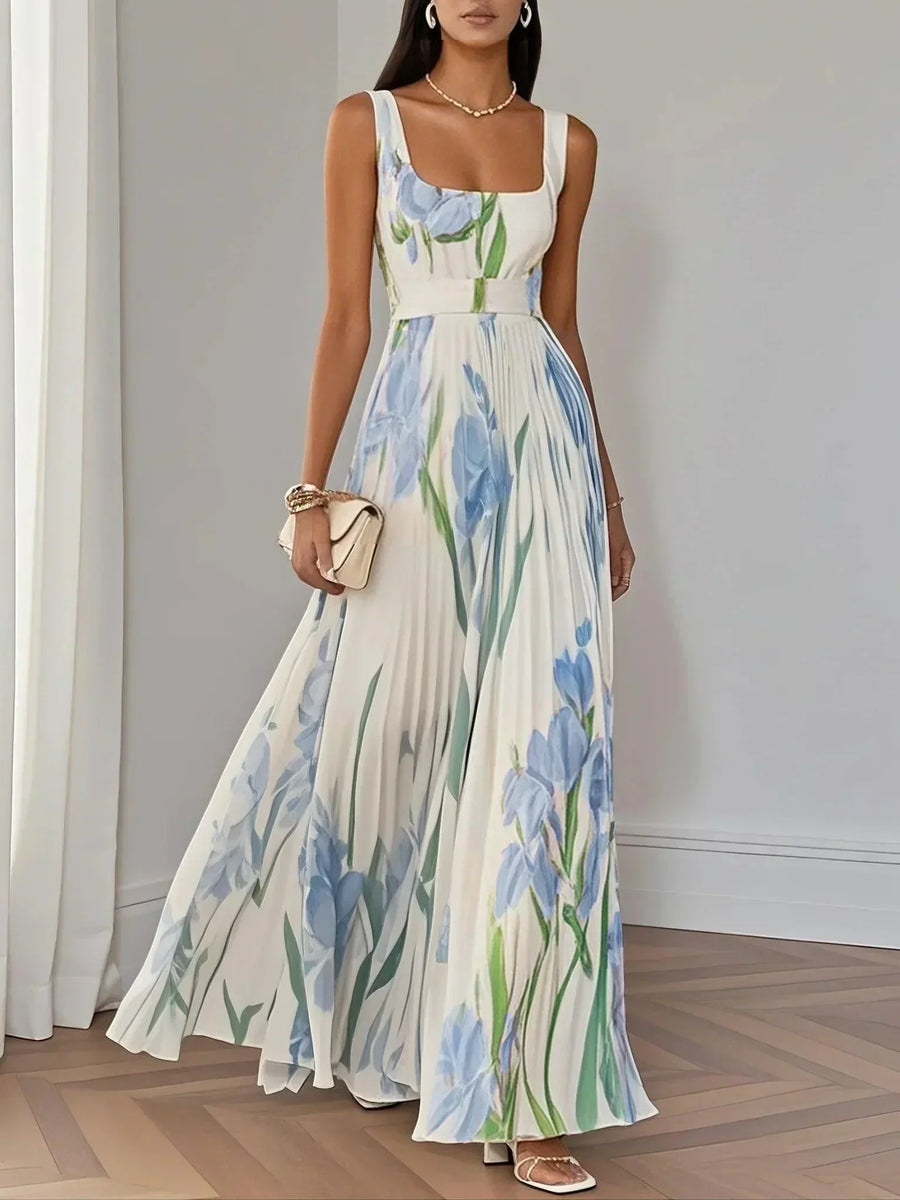 Yara™ – Pleated chiffon maxi dress