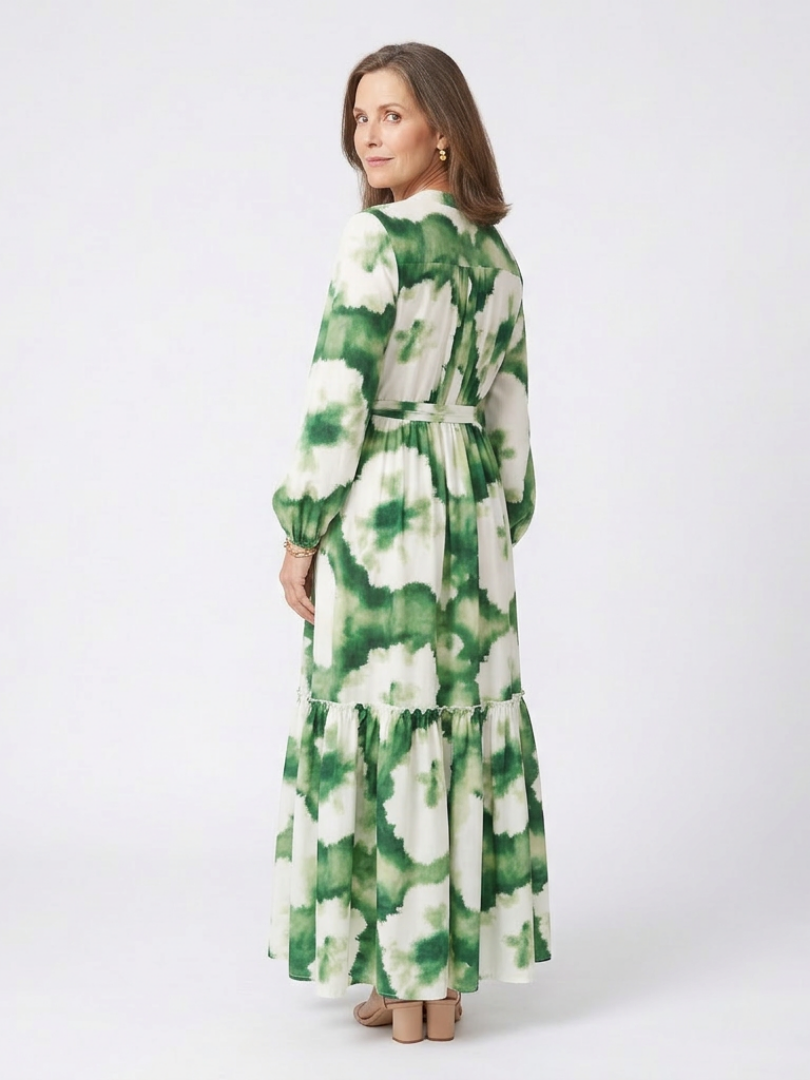 Sabine | Long Sleeve Waist Knot Maxi Dress