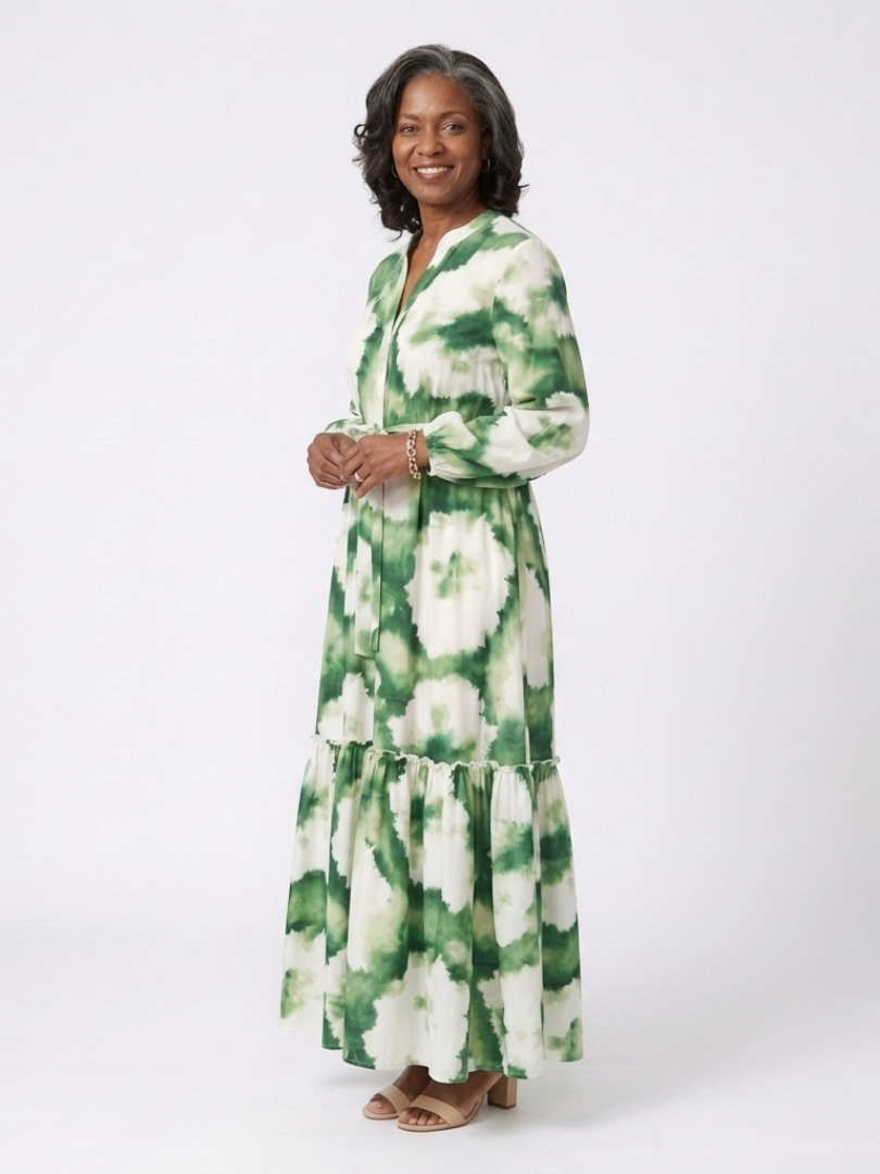 Sabine | Long Sleeve Waist Knot Maxi Dress