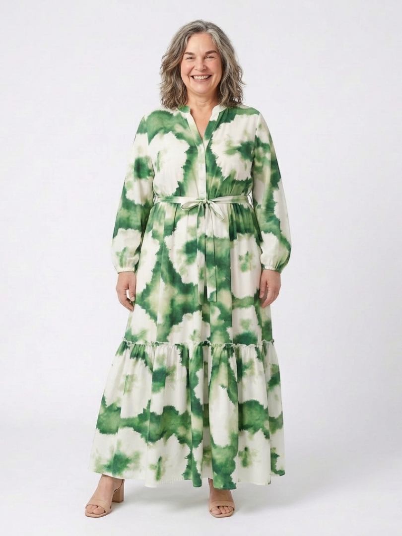 Sabine | Long Sleeve Waist Knot Maxi Dress