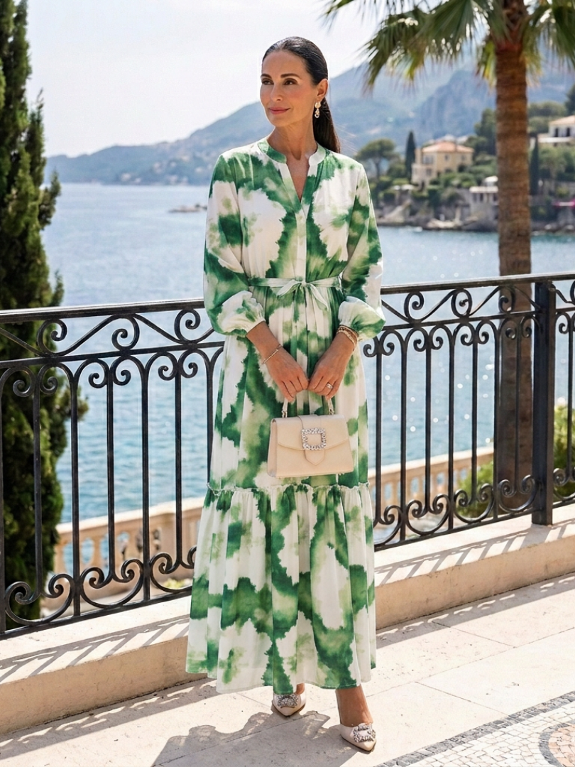 Sabine | Long Sleeve Waist Knot Maxi Dress