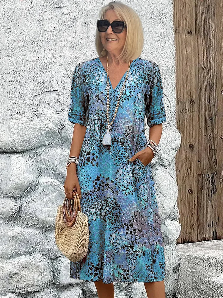Olivia | Elegant Printed Midi Dress