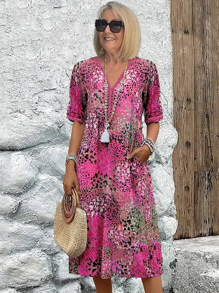 Olivia | Elegant Printed Midi Dress