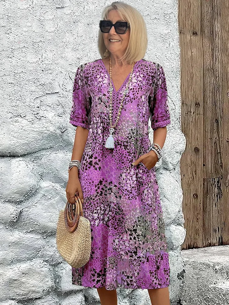 Olivia | Elegant Printed Midi Dress