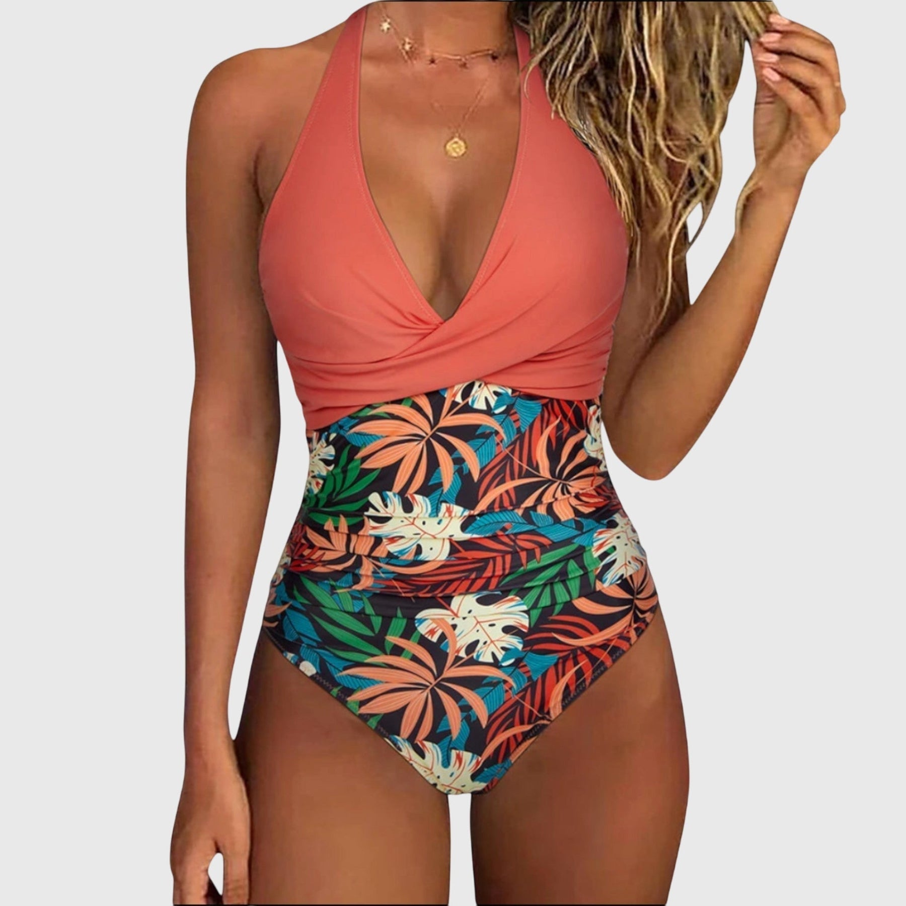 Florence – Elegant Women's V-Neck Swimsuit