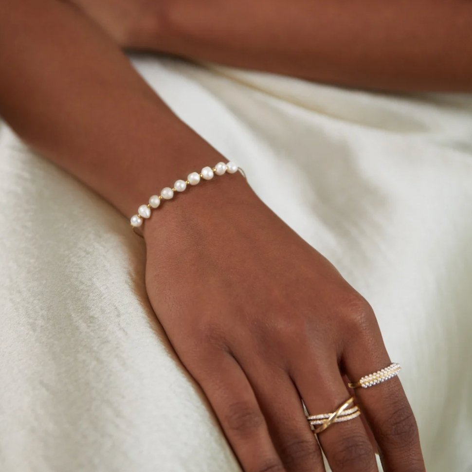 Freshwater Pearl with Gold touch Bracelet