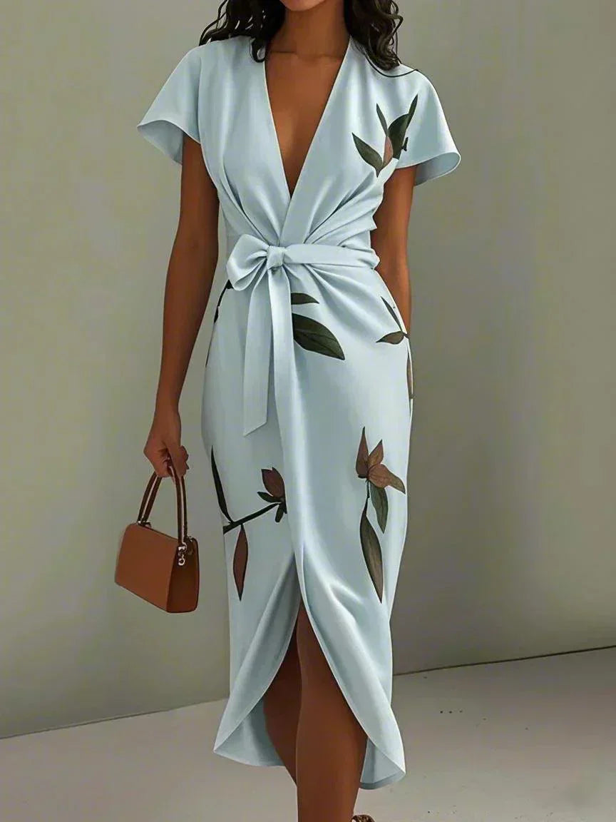 Elin™ – Elegant floral wrap dress