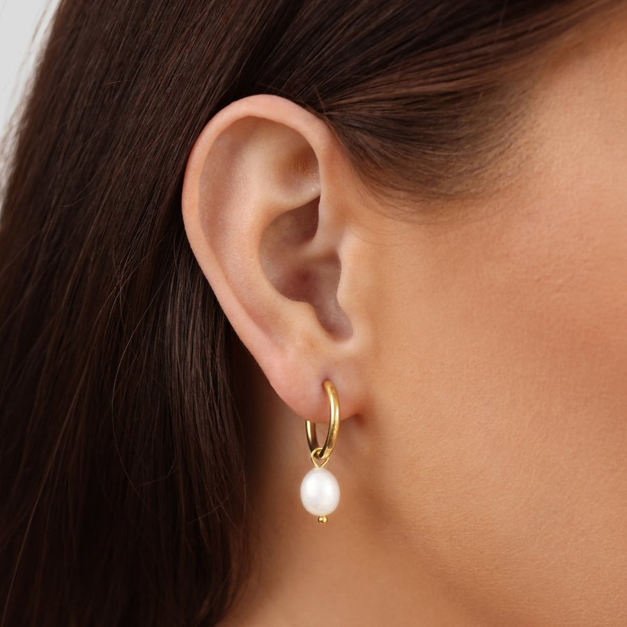 Pearl Hoop Earrings