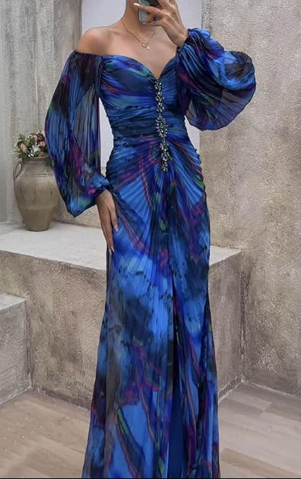 Maud™ – Long elegant pleated evening dress