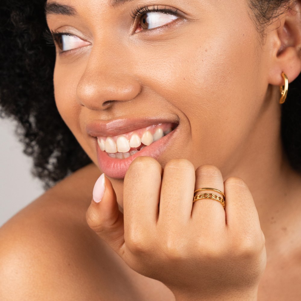 Gold Chain Layered Ring