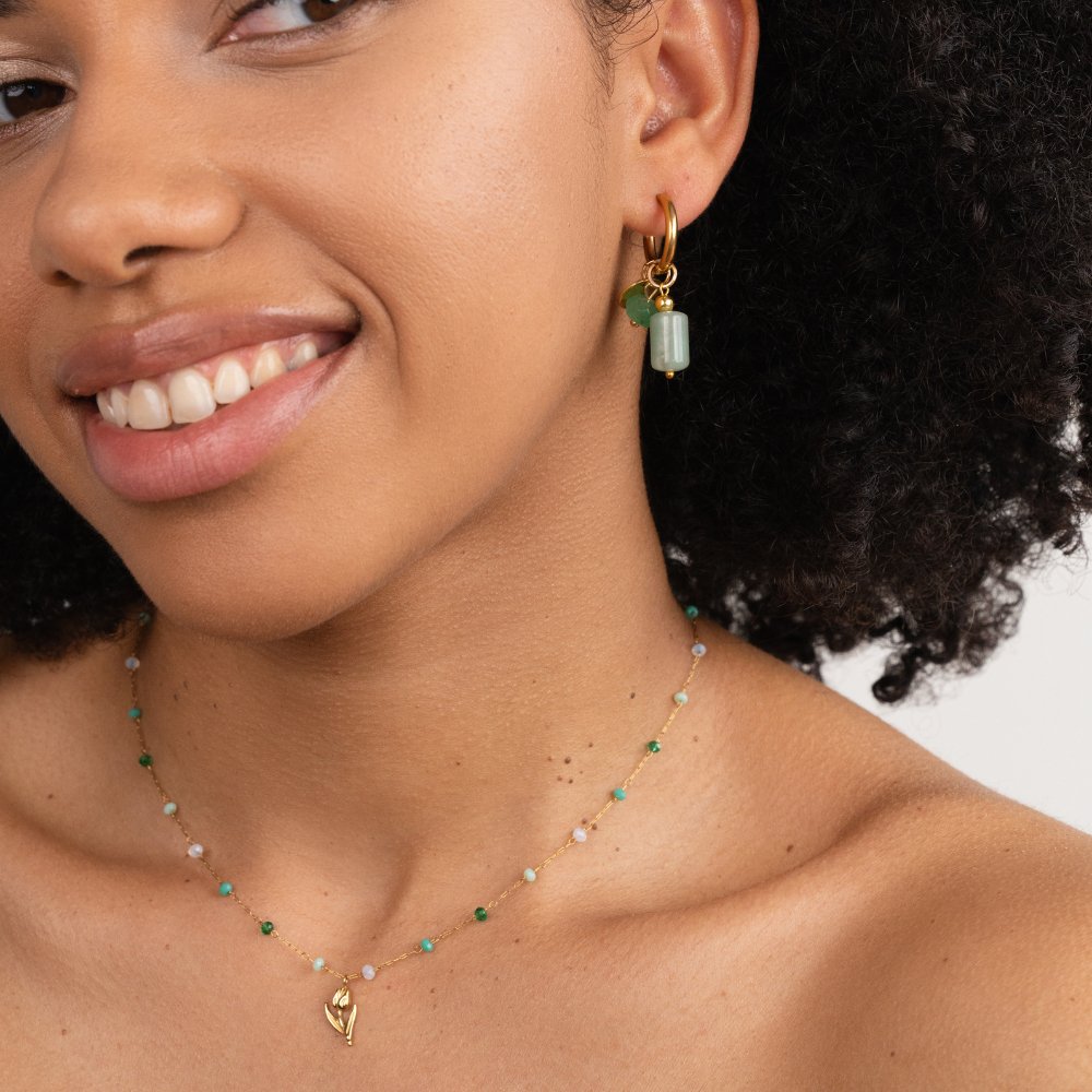 Green mixed Hoop Earrings