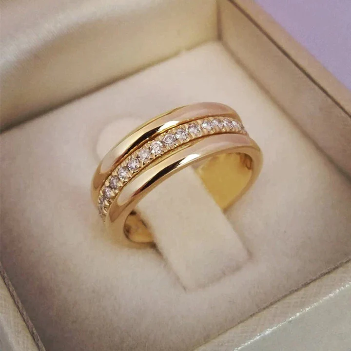 Double Ring Gold-plated Ring
