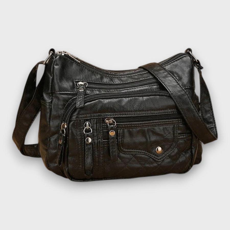 Bresaya – Soft Leather Multi-Pocket Crossbody