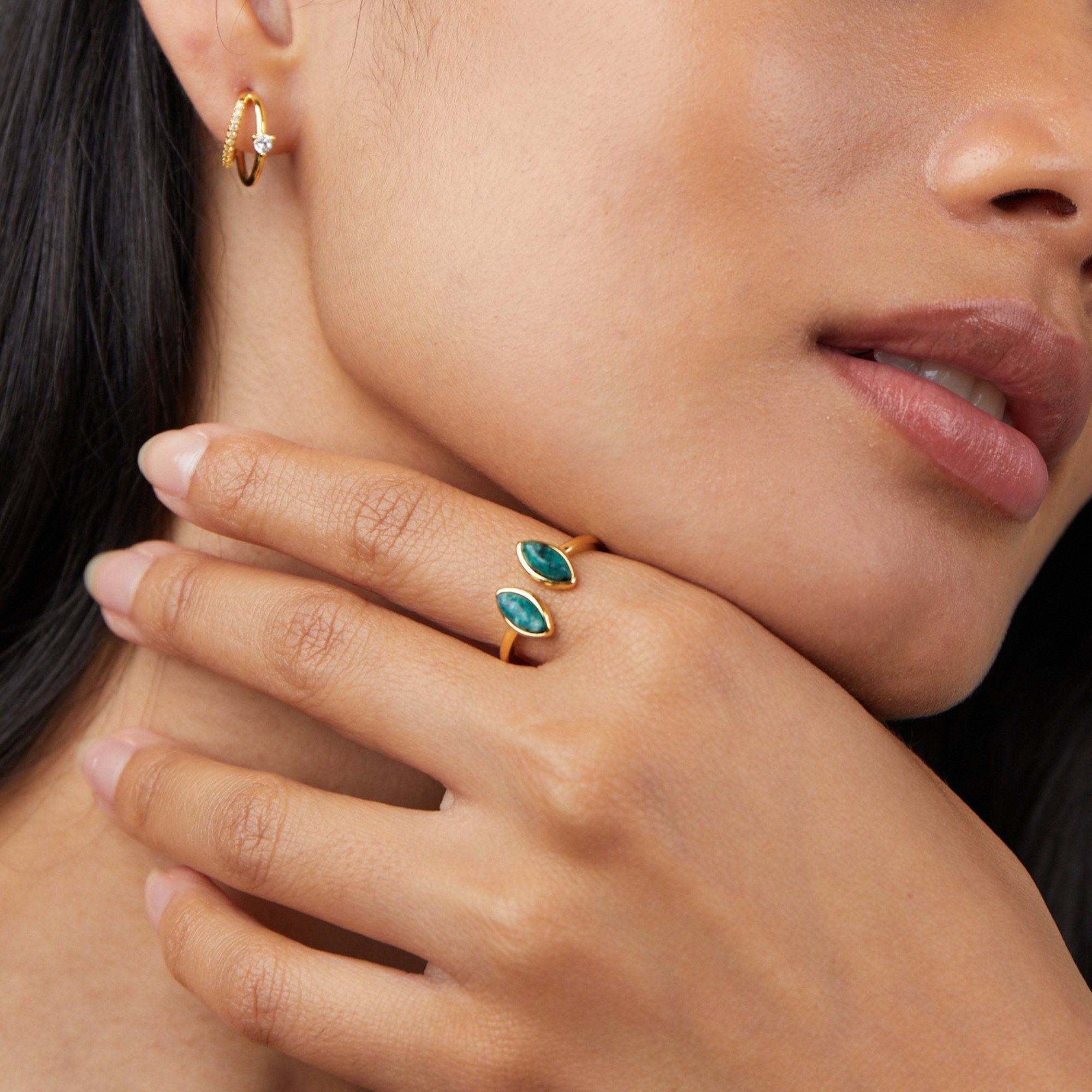 Luxe Double Green Wrap Ring