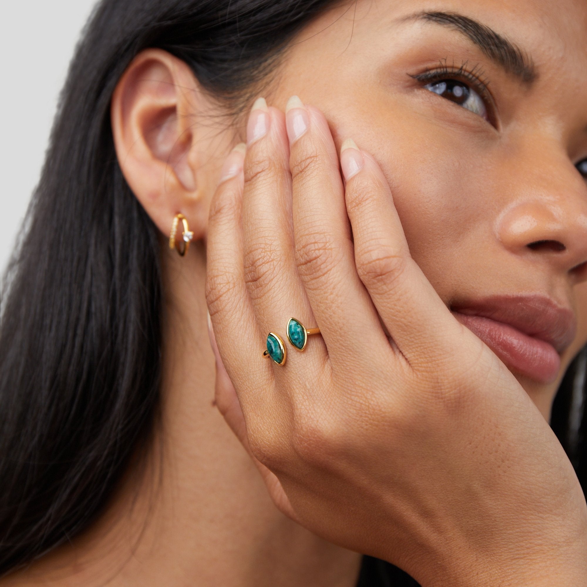 Luxe Double Green Wrap Ring