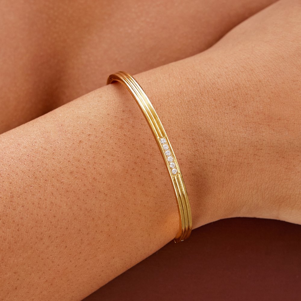 Crystal touched bangle