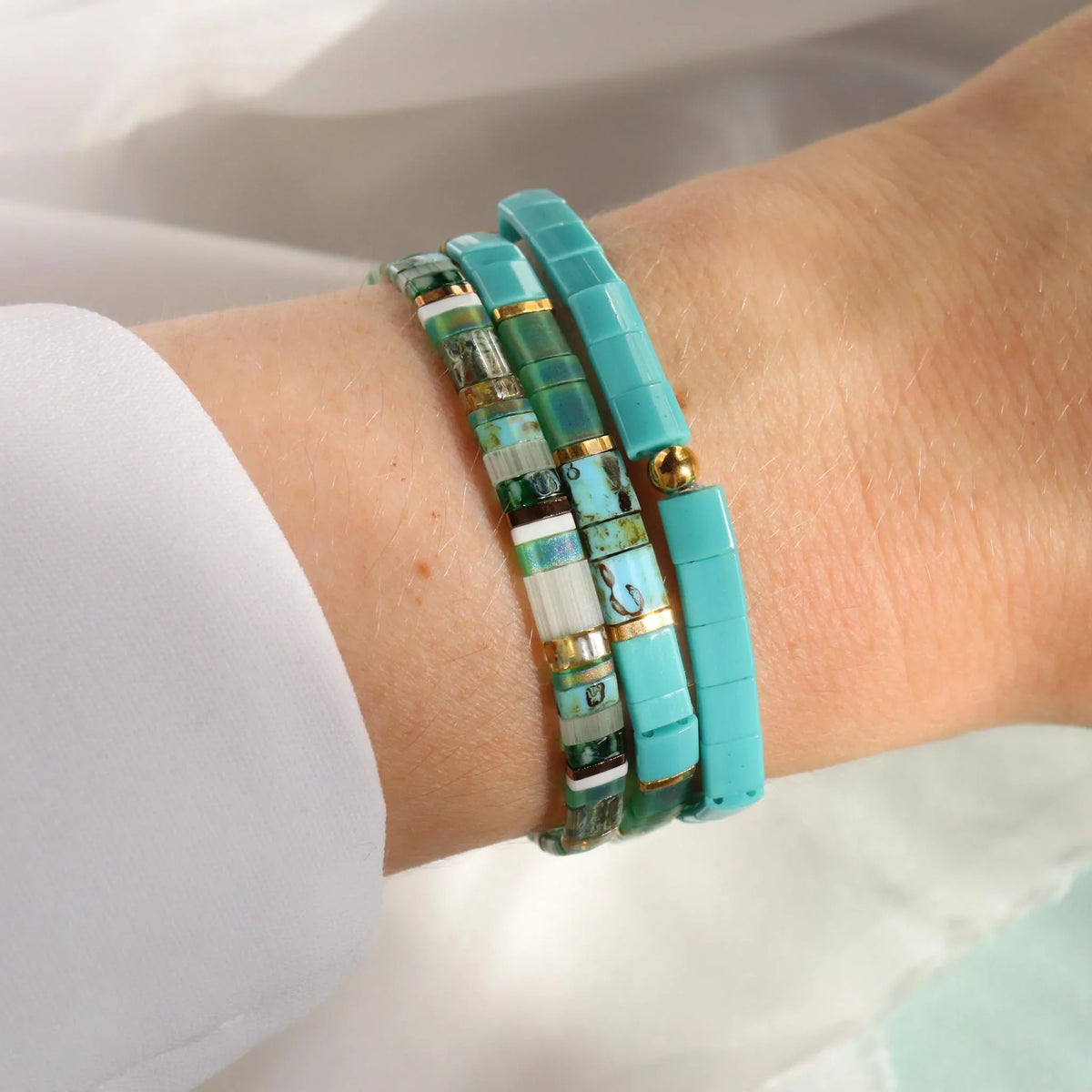 Emerald Set - Beaded bracelets