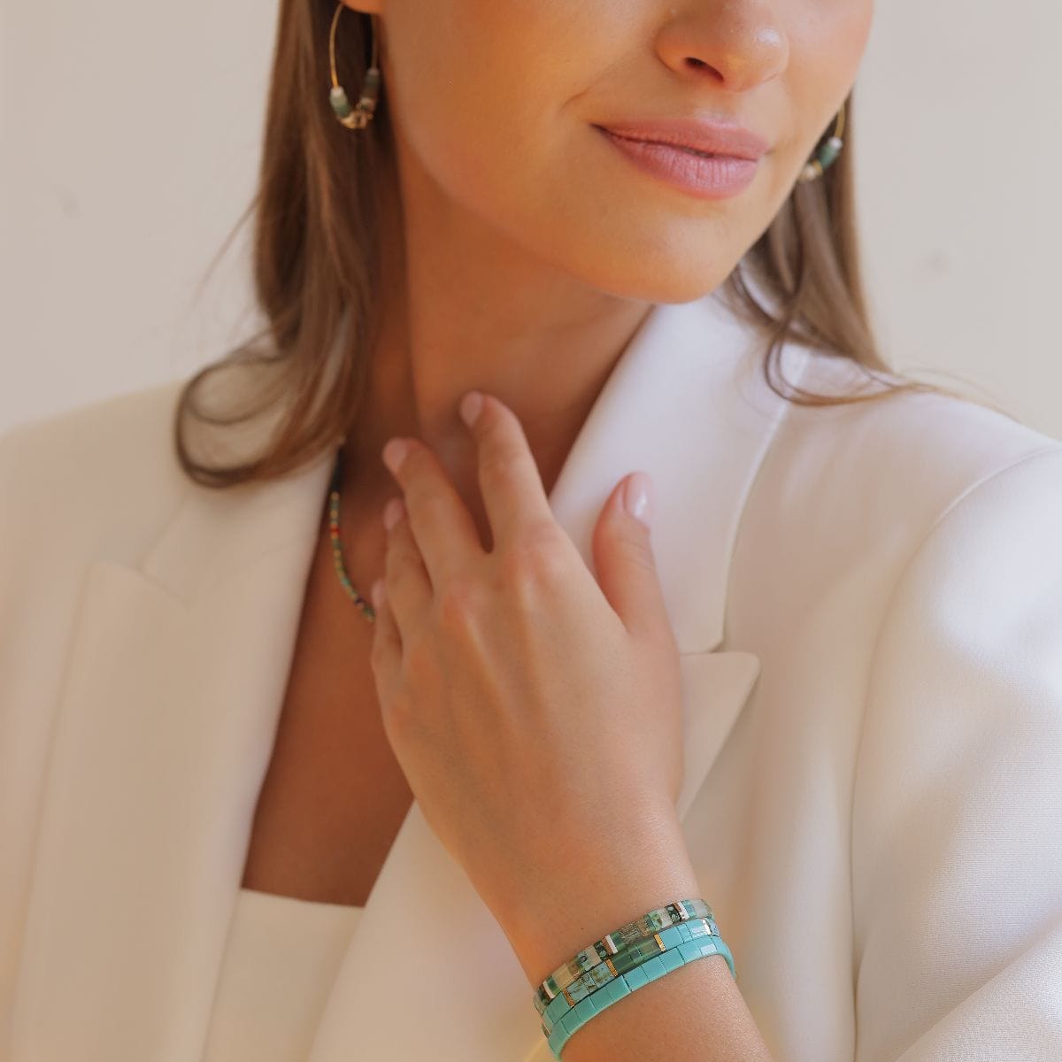Emerald Set - Beaded bracelets
