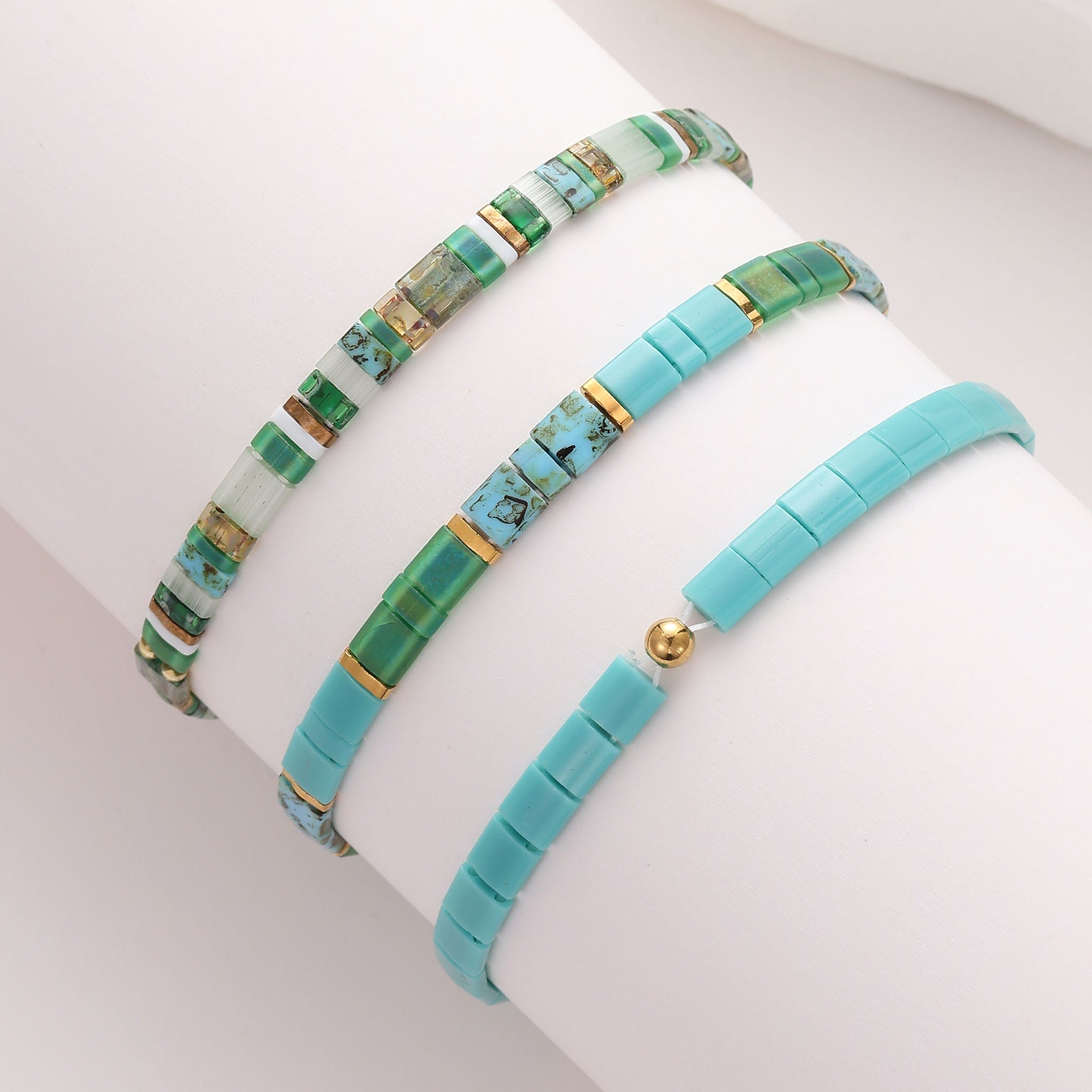 Emerald Set - Beaded bracelets