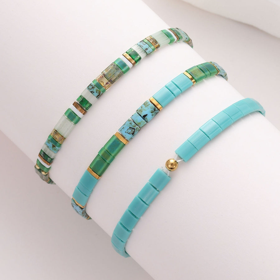 Emerald Set - Beaded bracelets