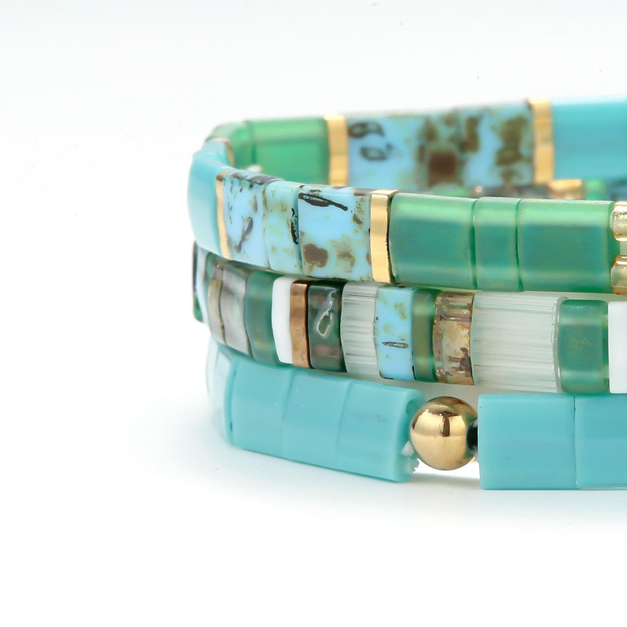 Emerald Set - Beaded bracelets