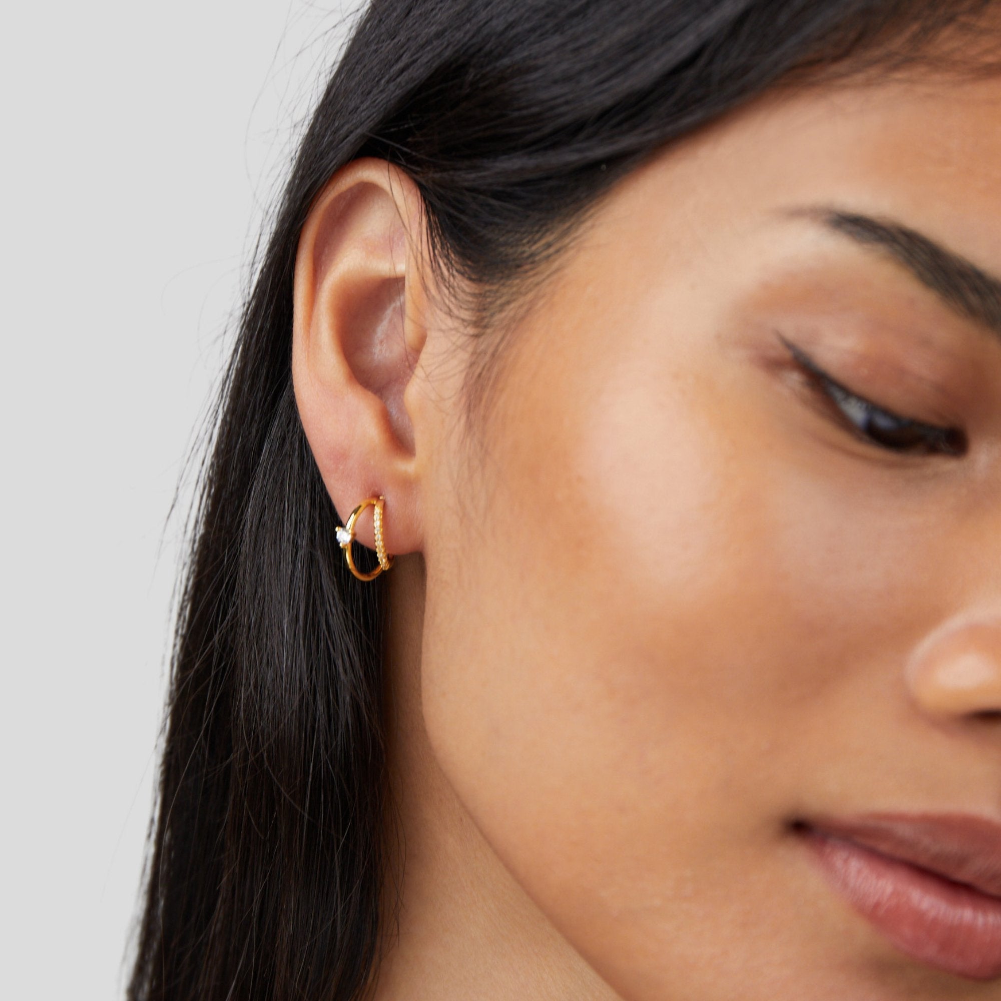Crystal Moon Gold Earrings