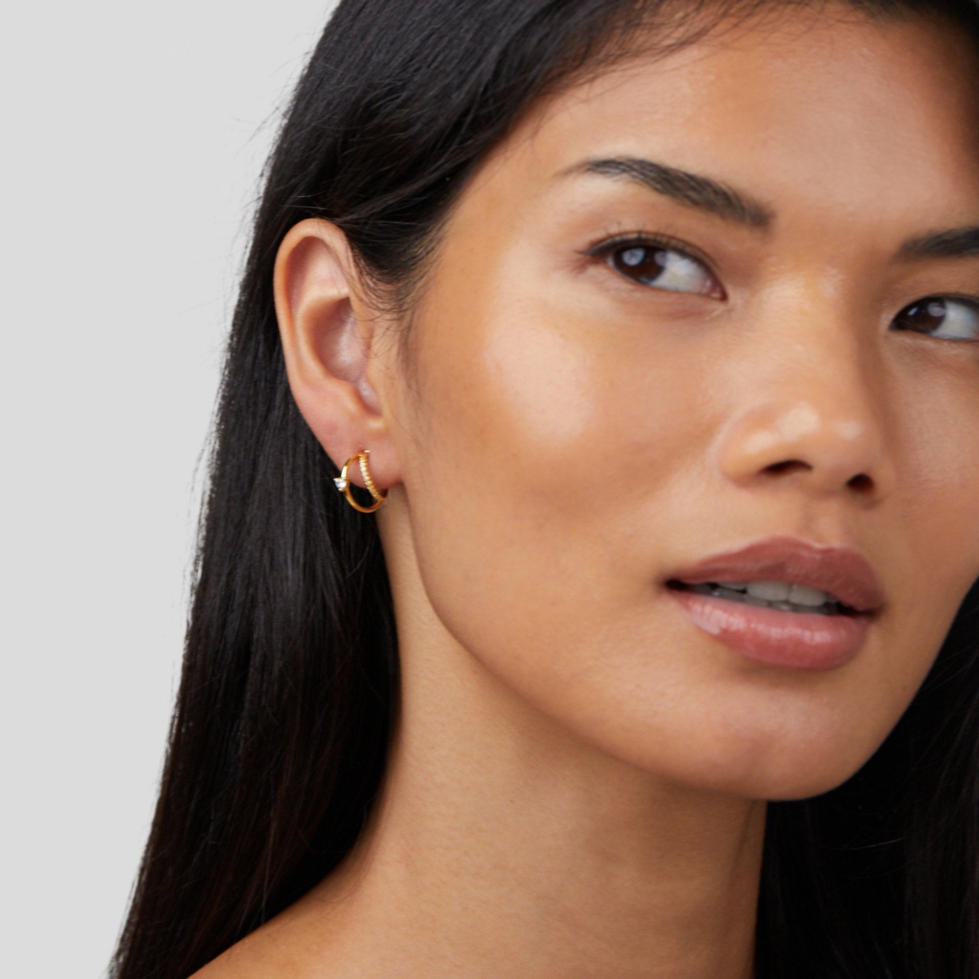 Crystal Moon Gold Earrings