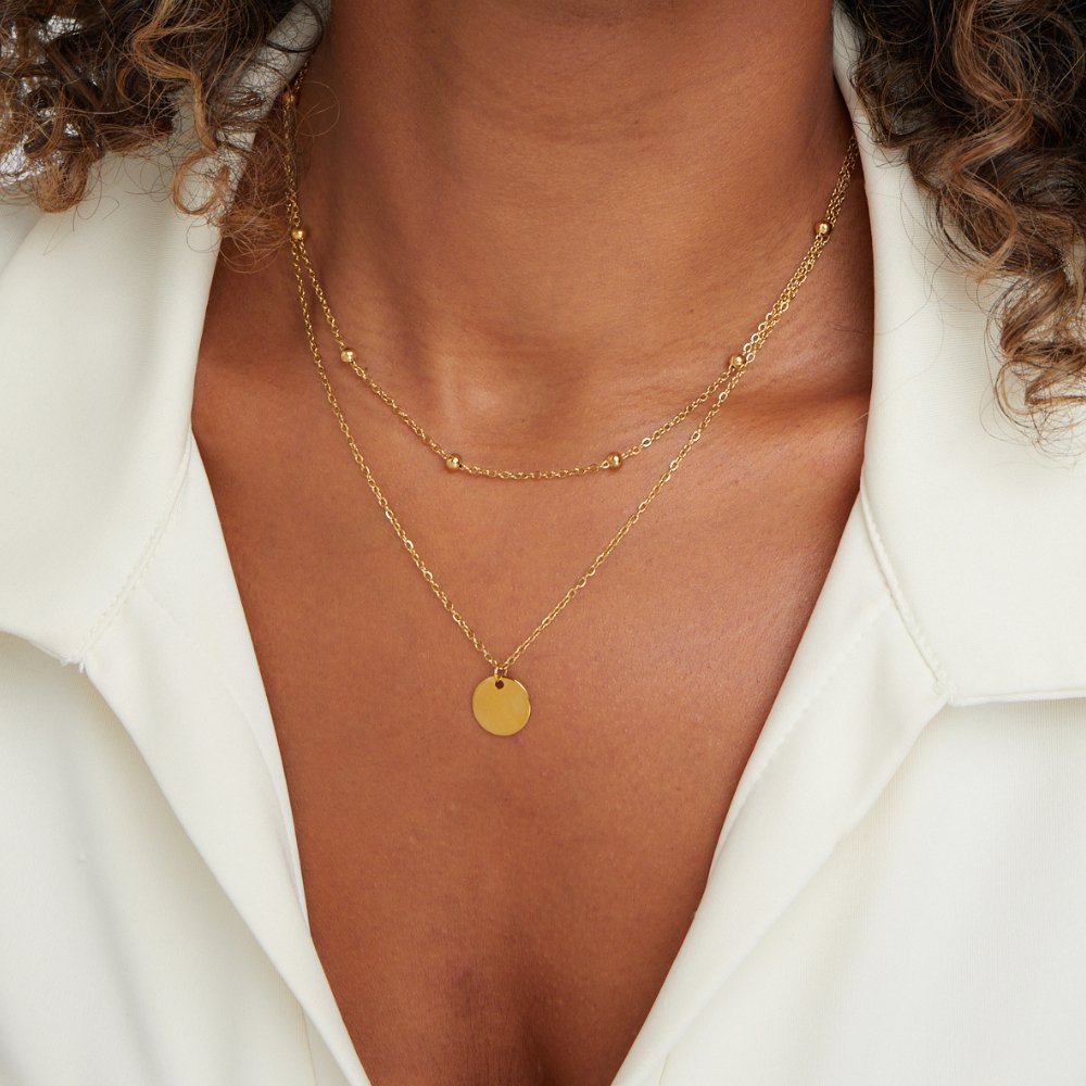 Layered Handmade Round details Necklace