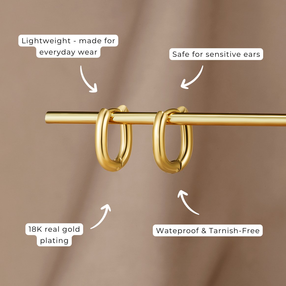 Gold Classy Hoop Earrings