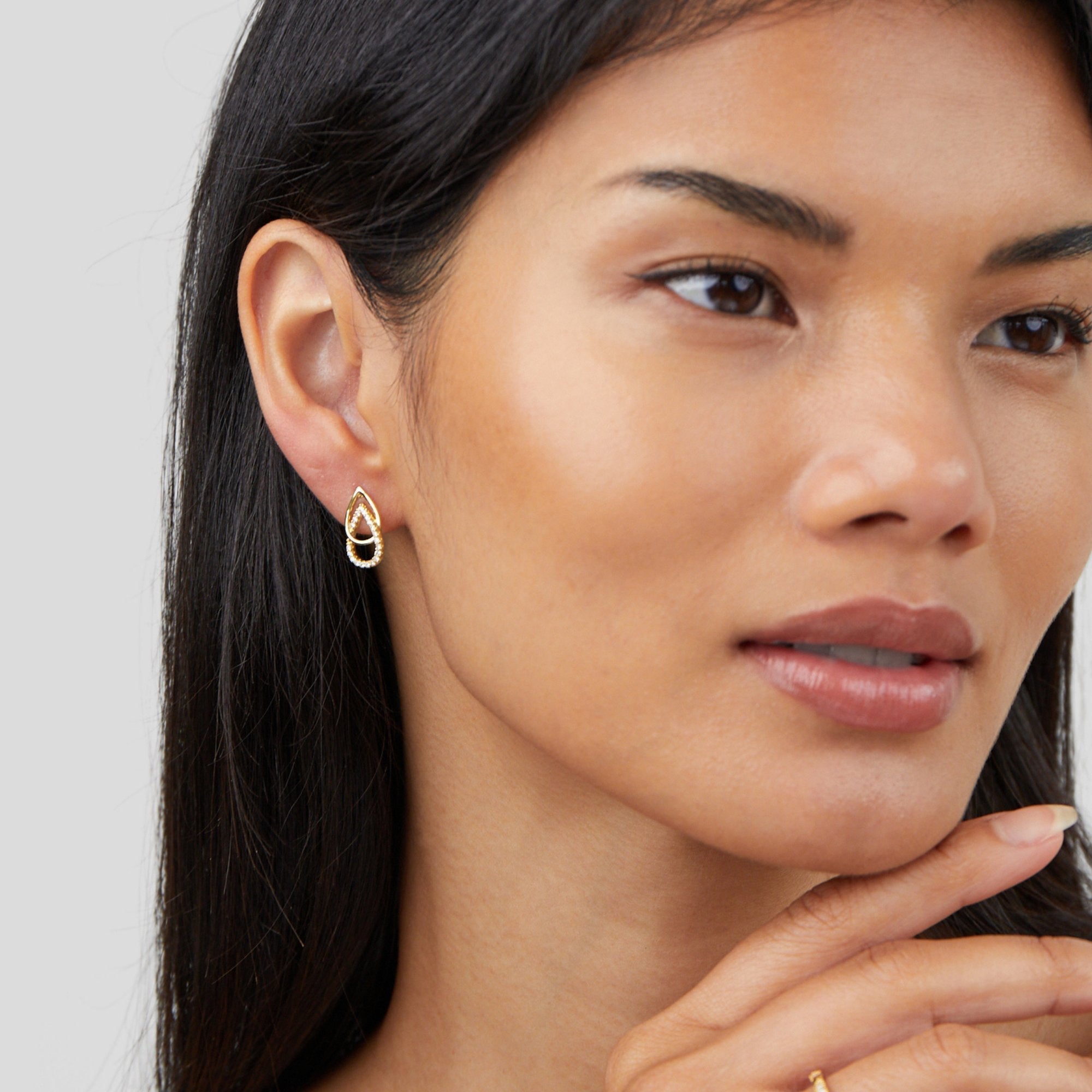 Double Pearl drop Earrings